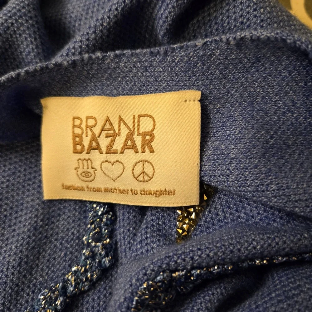 Brand Bazar Blue Angora Wool Blend Star Embellished Oversized Sweater‎ Italy